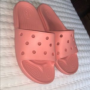 Coral CROCS SLIDES